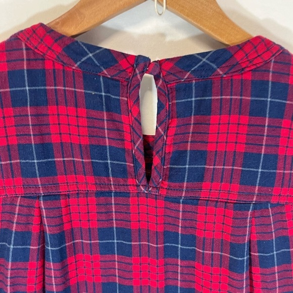 MADEWELL EDINA RED BLUE PLAID SHIRT SHIFT DRESS FLANNEL COTTON SIZE XXS - Picture 6 of 11